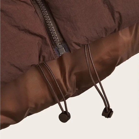 Dark Brown Cropped Puffer Vest - Picture 4 of 6